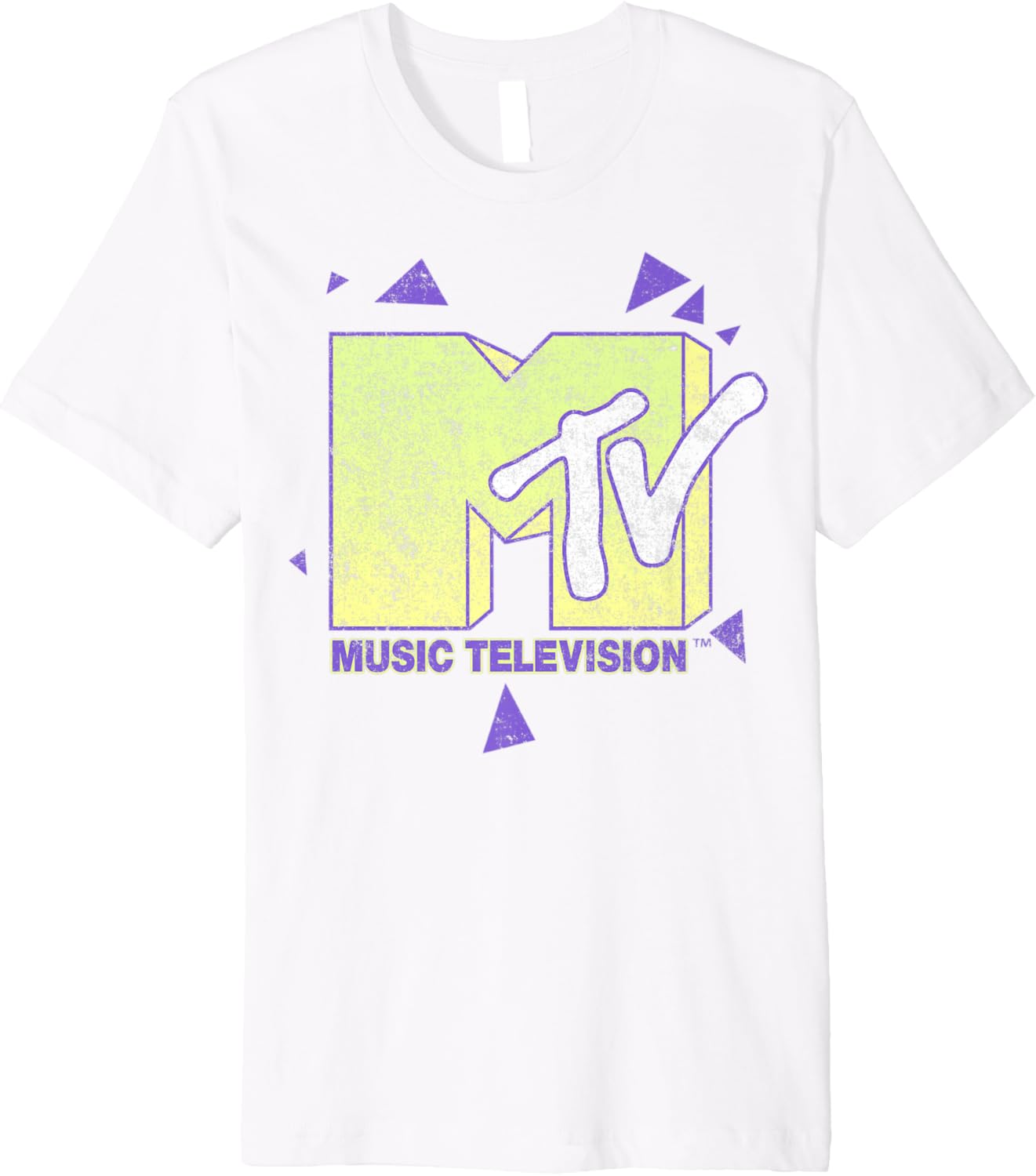 MTV Music Television Neon And Purple Logo Premium TShirt